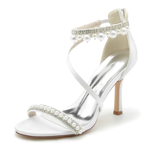Escarpins de mariage tendance en satin blanc FGRID pour sublimer vos soirées d'été