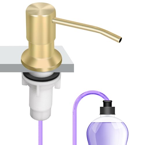 Image of Soap Dispenser Kitchen Sink, Sink Soap Dispenser, 47 inch Extension Tube kit, Dish Soap Dispenser Pump, No Need More Refills (Gold)