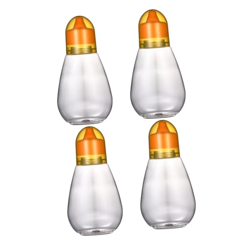 BRIGHTFUFU 4PCS Transparent Honey Storage Bottles Capacity Food Grade Plastic Containers with Lid for Sauces Jam Oil for Home Travel Use
