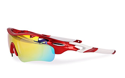 Brown Labrador Lunettes Cyclisme polarisées avec 5 verres interchangeables UV 400. Lunettes sportives, Running Trail Running, vélo VTT, pour homme et femme - Image 7