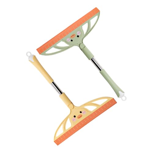 Unomor 2Pcs Multi Functional Squeegee Window Cleaner Lightweight for Shower Glass Doors Mirrors Tiles Car Windows Durable Design Yellow Green