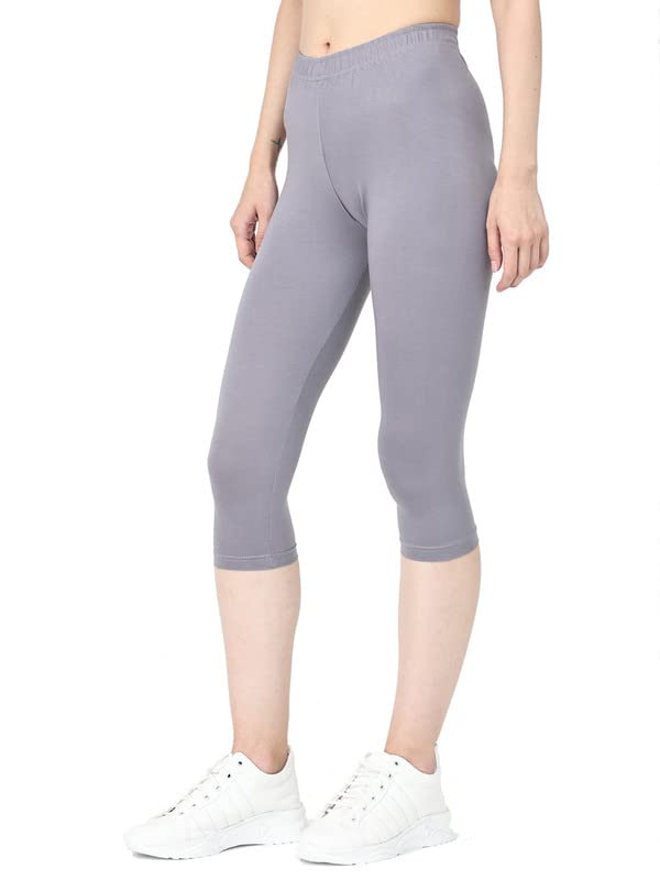 Image of Robinbosky Premium Stretchable Cotton Capri Legging for Women | Suitable for Formal wear & Casual wear | High-End Elastic Makes. The Leggings Squat Proof and Durable for Travel, Yoga, & Workout.