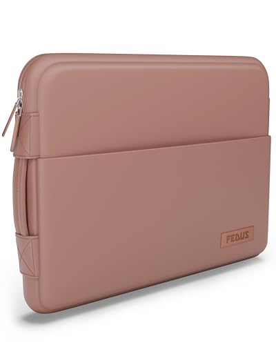 Image of FEDUS ORO Premium Vegan Leather Laptop Sleeve Bag Case 14.0 inch, Shockproof Office Laptop Cover Pouch Carrying Bag with Accessory Pocket & Handle for MacBook, HP, Dell, Lenovo, Asus for Men & Women