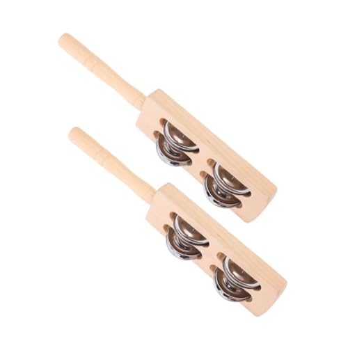 Frcolor 2個 木製と属製の高耐久性打楽器板擦 用パーカッション楽器おもちゃ 幼児向けリズム遊びと音楽教育に