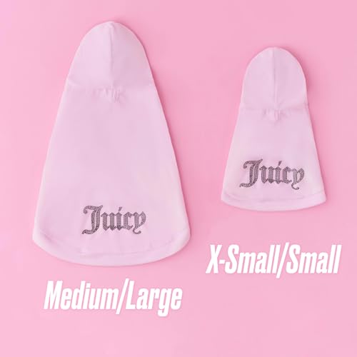 Juicy Couture Bling Velour Pet Hoodie - Pink - M/L (7-12 lbs.) - Pet Hoodies for Small Dogs or Cats - Image 6