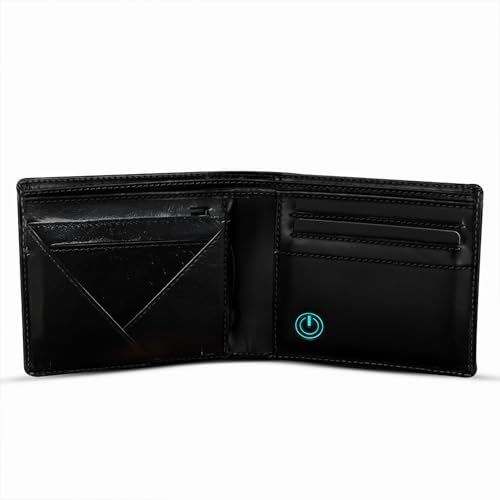 Image of Arista Vault Smart Leather Wallet for Men - GPS Bluetooth Tracker, Anti-Theft RFID Blocking, Phone Finder, Anti-Lost Alarm, Premium Slim Design, Works with Android & Apple Devices (Modern, Black)