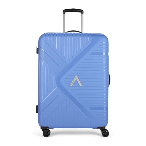 Image of Aristocrat Envoy Check-in Trolley Bag 75cm | Large Hard Luggage | 8-Wheel Suitcase for Travel | Combination Lock with Sturdy Zipper | Polypropylene | 3 Years International Warranty (Ocean Blue)