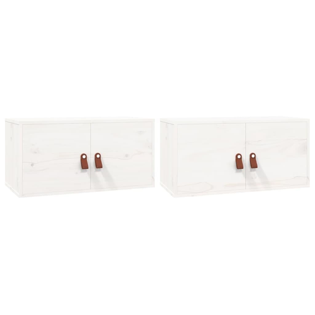 Armoires suspendues gain de place lot de 2 meubles flottants blancs 60cm