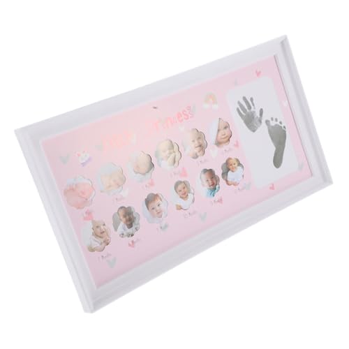 GRIRIW Baby Handprint Photo Frame Kit First Year Milestone Growth Tracker Newborn Keepsake
