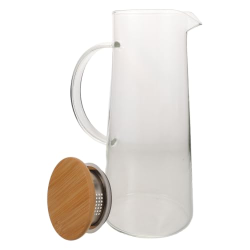 Operitacx Jarra de Agua de Vidrio de Alta Borosilicato con Tapa, Capacidad Grande, Fácil de Limpiar y Anti-derrames, Adecuado para Jugos y Bebidas Frías en Casa