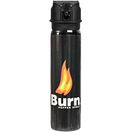 Burn Pepper Spray for Self Defense - 3.7 fl oz Heavy Duty Pepper Spray for Women Men, Maximum Strength, Police Grade with UV Dye, Ideal for Personal Safety, Joggers & Home Defense