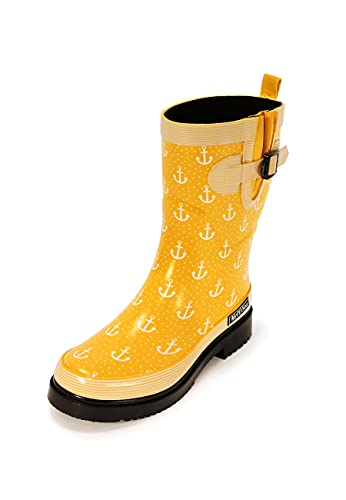 MADSea Ocean Anchor Bottes Caoutchouc Femme Jaune Motif Ancre, Taille:39 EU Cover