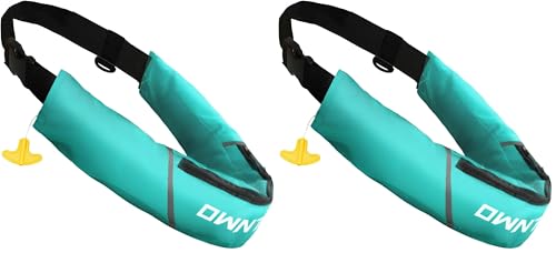 Image of Owntop Manual Inflatable Belt Pack, Adults Swim Jacket with Blowpipe & Whistle, 24g CO2 Cylinder Included, Low Profile for Kayaking, Fishing, Paddle Sports