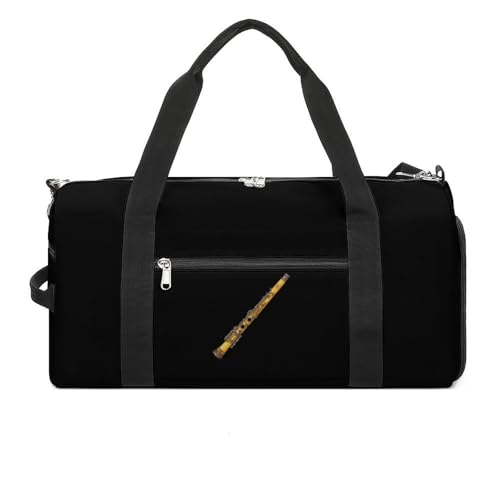 Funny Flute Gym Bag Travel Duffel Bag Sports Tote Bag Workout Bag Weekender Bag for Women Men