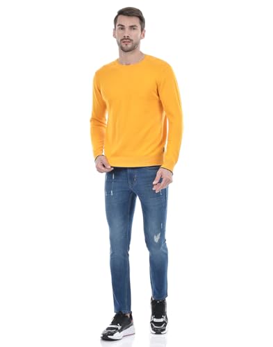 Image of Numero Uno Men'S Dark Blue Super Skinny Fit Distressed Sustainable Jeans