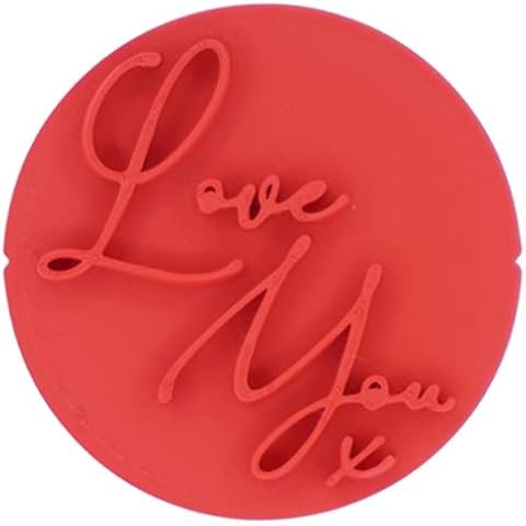 Love You Kiss Valentines Day Cookie Stamp Fondant Embosser 6cm (2.36 inches) Made in The UK for Baking, Cooking, Fondant, Icing, Cupcake, Cookie, Cake, Biscuits, Decoration Cover