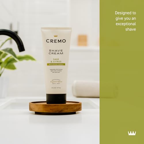Image of Cremo Sage & Citrus Shave Cream, Astonishingly Superior Ultra-Slick Shaving Cream for Men, Fights Nicks, Cuts and Razor Burn, 6 Fl Oz