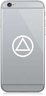 Pair of AA Alcoholics Anonymous Symbol Cell Phone Stickers Mobile - White