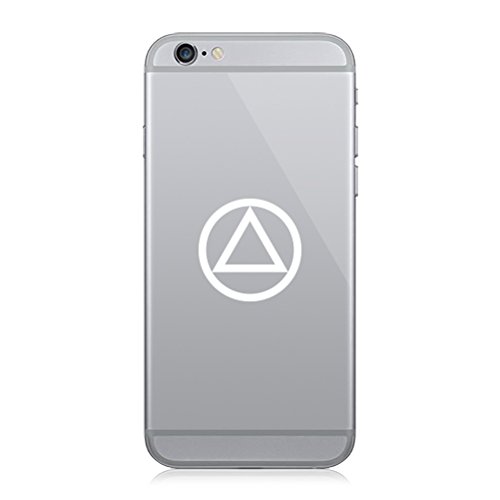 Pair of AA Alcoholics Anonymous Symbol Cell Phone Stickers Mobile - White