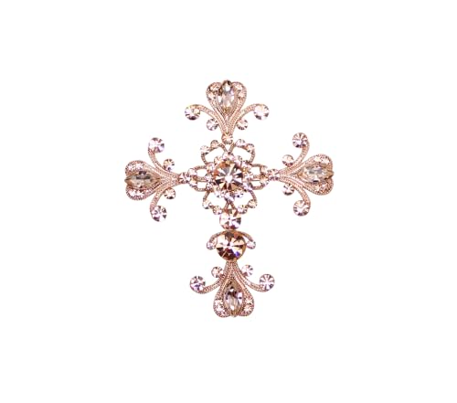 Image of Faship Gorgeous Rhinestone Crystal Cross Crucifix Pin Brooch