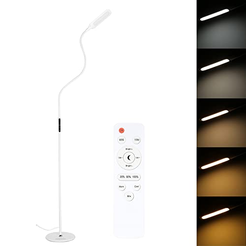 NACATIN LED Lámparas Modernas de Pie para Salón Inteligente con el Control Remoto, AC 100V - 240V/ 9W, con Cinco Tipo de Color, Cinco Temperaturas de Color Modo de Luz Nocturna y Bajo Consumo Blanco Clase de eficiencia energética A++