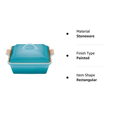 Le Creuset Stoneware Heritage Covered Square Casserole, 2.5 Qt. (9"), Caribbean #TOP1