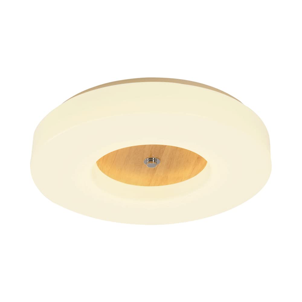 Plafonnier LED en bois de 43 cm avec éclairage circulaire encastré et 3 températures