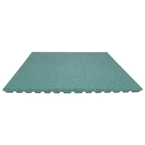 TOPRUBBER Fallschutzplatte 100x100x4 cm Grün Gummiplatte Fallschutzmatte...