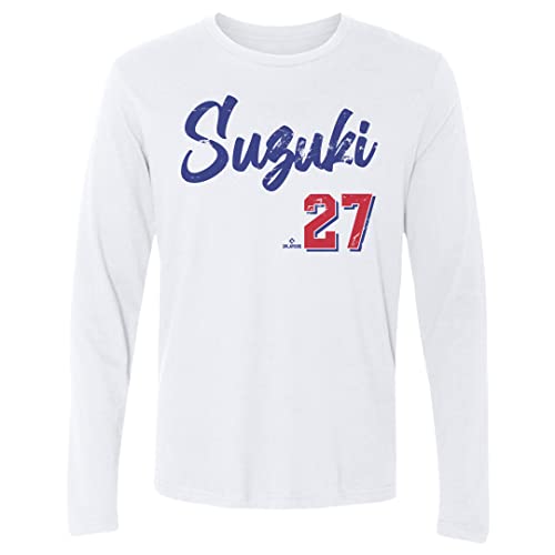 500 LEVEL Seiya Suzuki Long Sleeve Tee (Long Sleeve, XX-Large, White) - Seiya Suzuki Chicago Script