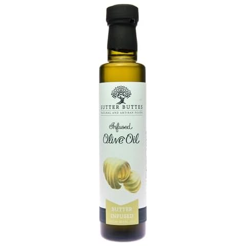 Sutter Buttes Butter Infused Extra Virgin Olive Oil - 8.5 Ounce Bottle (250 ML) - Enjoy the flavor of butter with health benefits of olive oil! Cover