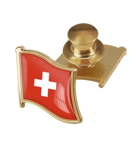 Image of vmcoatdu Country Flag Backs Locking Pin Keepers Locking Clasp Pin Badge International Travel Brooch Metal Alloy Souvenir Pin 0.75x0.7 Inch Small Pin