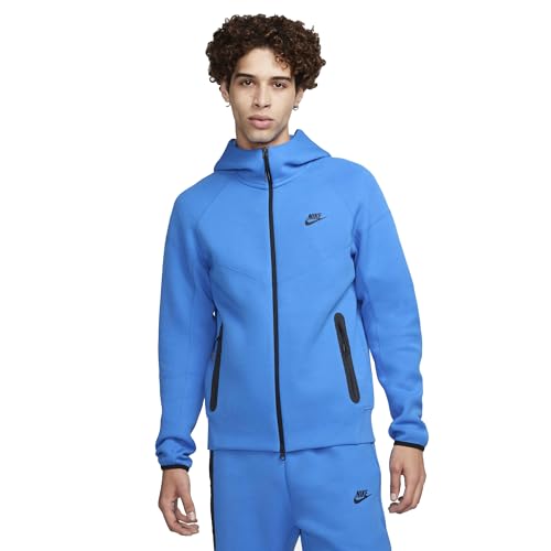Nike Sportswear Tech Fleece Windrunner Men's Full-zip Hoodie Size-XX-Large, Light Photo Blue/Black