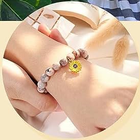 72ore Mother Daughter Bracelets Daughter Gifts from Mom Beaded Sunflower Charm Bracelet Valentines Day Outfit Women Jewelry Gifts for Him Her - Image 5