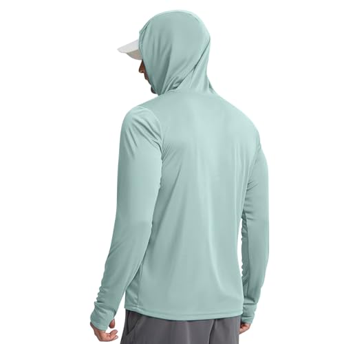Men's Sun Shirts UPF 50+ Rash Guard Long Sleeve Hoodies Sun Protection Hoodie UV Fishing Lightweight Running Athletic3
