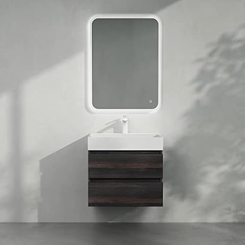 doporro® Badmöbel-set Verona Waschbecken-Unterschrank Wandmontage-Unterschrank in Dunkelgrau Cover