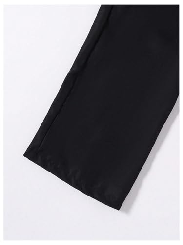 OYOANGLE Boy's Elastic Waist Straight Leg Cargo Pants Street Solid Long Trousers with Pockets4