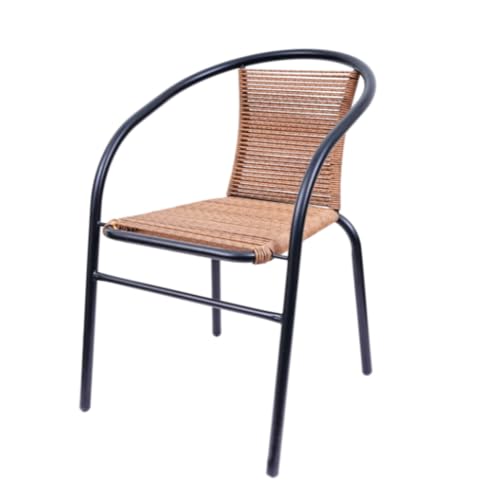 Image of Creative Outdoor Chair Handwoven Rattan Design with Strong MS Galvnaised Frame Ideal for Garden, Balcony, Patio & Indoor Use Comfortable, Stylish & Weather-Resistant (Pack of 1)