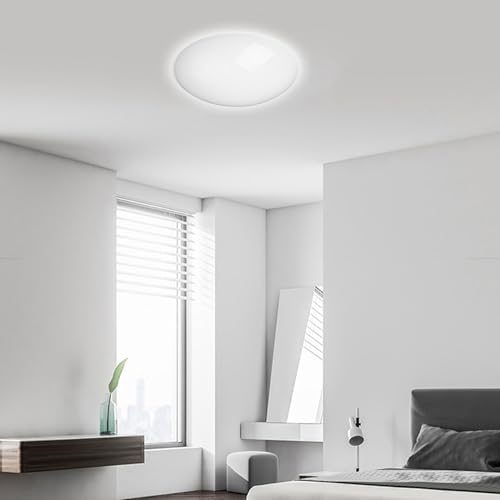 Image of Round Ceiling Light Cover Sturdy Lampshade for Easy Installation Elegant Light Fixture Shade for Bedroom Living and Study