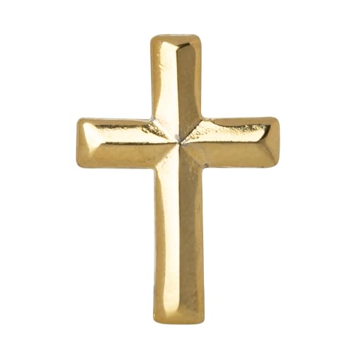 Cross Lapel Pin on a Card Gold Plated with Squeeze Pin Back (1)