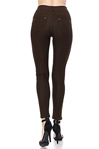Image of Leggings Depot Women's Cotton Blend Stretch Pull-on Jeggings Casual Pants with Pockets (Available in Plus Size)