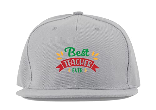 Casquette Best Teacher Ever en coton gris : cadeau de fin d'année idéal