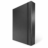 Cartellina Portadocumenti con Elastico Piatto 1 Pezzo Dorso 8cm Cartellina 3 Lembi Rigida con Elastico in Cartone Plastificato Lucido per Ufficio, Scuola o Studio Made in Italy Nero