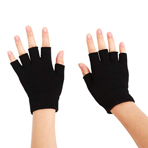 Luvas de meio dedo de algodão sem dedos da Besportble, luvas antiderrapantes para treino, luvas que