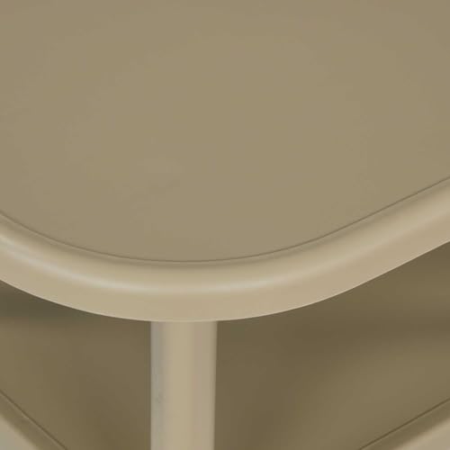Image of Nilkamal Arena Plastic Side Table with Storage Shelf | End Table | Corner Table | for Home, Living Room, Office, Balconies, Patios | Luxury Beige