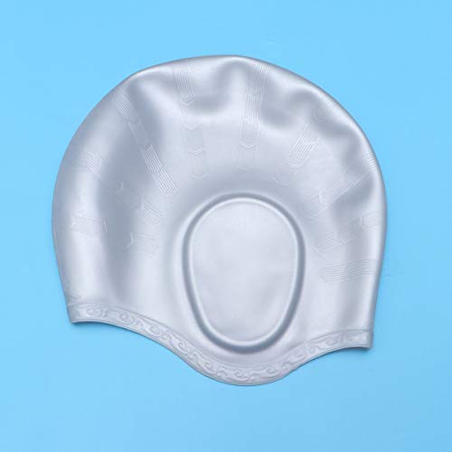 BESPORTBLE Touca de natação de silicone para cabelo longo à prova d'água para mulheres e homens, cr
