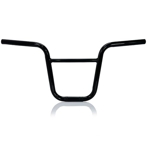 JMCHstore Black 7/8 Mini Bike Handlebar 10.5 Rise Crossbar Design for Motovox MBX10 Mega Moto MMB80 Baja DB30; Reinforced Center Bar Knurled Mount Base Corrosion-Resistant Baked Finish