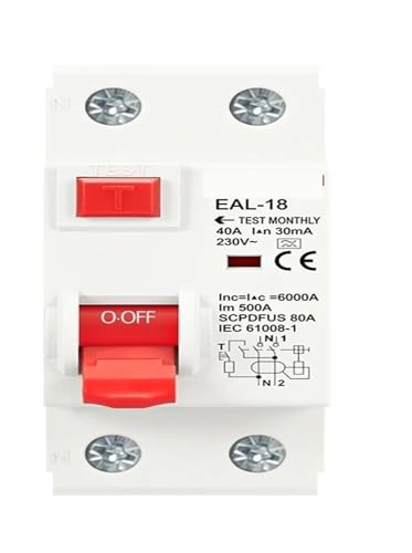 Interruptor diferencial 2P 6A 30mA para protección electromagnética