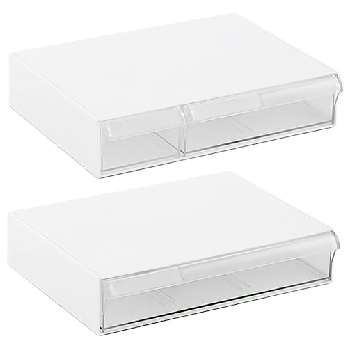 DECHOUS 2個付きデスクトップ収納オーガナイザー 小さな引き出し 収納ボックス オフィスデスク整理 メイクアップ用品 スキンケア製品 口紅用