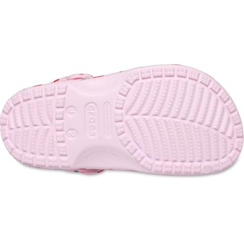 Image of Crocs Unisex Classic Clogs with Patterns and Graphics (Little Kid /Big Kid) Pink Milk 13 Medium