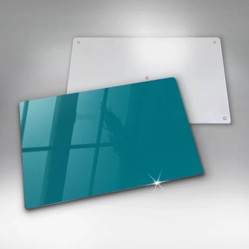Planche à découper induction grand format 80x52cm turquoise résistant